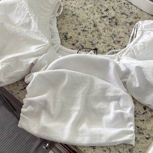 Zara Elegant White Women's crop top